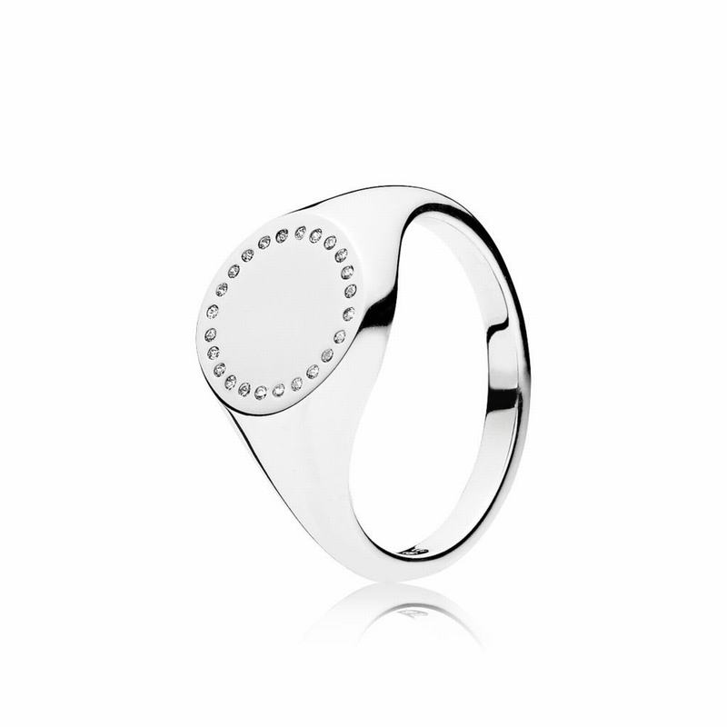 Pandora Australia Circle Signet Stackable Ring - Sterling Silver | QPVGMX086